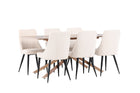 Venture Home Leone & Piazza Matstolar 2-pack Beige + Rektangulära Matbord 180 x 90 Mocca