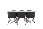 Venture Home Berit & Piazza Matgrupp Med 6st Matstolar Svart/Mocka