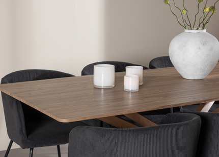 Venture Home Berit & Piazza Matgrupp Med 6st Matstolar Svart/Mocka
