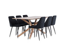 Venture Home Night & Piazza Matstolar 2-pack Svart + Rektangulära Matbord 180 x 90 Mocca