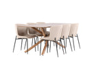 Venture Home Modesto & Piazza Matstolar 2-pack Beige + Rektangulära Matbord 180 x 90 Mocca