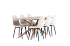 Venture Home Polar & Piazza Matstolar 2-pack Beige + Rektangulära Matbord 180 x 90 Mocca