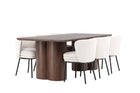 Venture Home Agnes & Olivia Matstolar 2-pack Vit + Rektangulära Matbord 210 x 100 Mocca