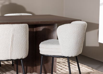 Venture Home Agnes & Olivia Matstolar 2-pack Vit + Rektangulära Matbord 210 x 100 Mocca