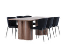 Venture Home Modesto & Olivia Matstolar 2-pack Svart + Rektangulära Matbord 210 x 100 Mocca