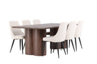 Venture Home Leone & Olivia Matstolar 2-pack Beige + Rektangulära Matbord 210 x 100 Mocca
