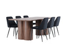 Venture Home Night & Olivia Matstolar 2-pack Svart + Rektangulära Matbord 210 x 100 Mocca