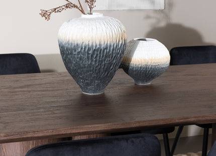 Venture Home Night & Olivia Matstolar 2-pack Svart + Rektangulära Matbord 210 x 100 Mocca