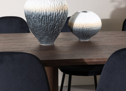 Venture Home Polar & Olivia Matstolar 2-pack Svart + Rektangulära Matbord 210 x 100 Mocca