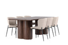 Venture Home Modesto & Olivia Matstolar 2-pack Beige + Rektangulära Matbord 210 x 100 Mocca