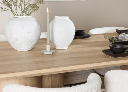 Venture Home Agnes & Olivia Matstolar 2-pack Vit + Rektangulära Matbord 210 x 100 Nature