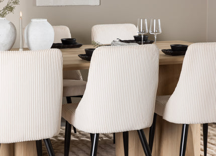 Venture Home Leone & Olivia Matstolar 2-pack Beige + Rektangulära Matbord 210 x 100 Nature