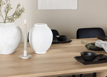 Venture Home Night & Olivia Matstolar 2-pack Svart + Rektangulära Matbord 210 x 100 Nature
