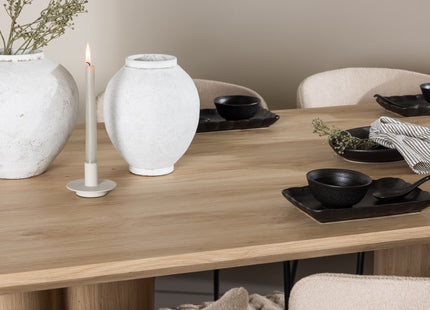 Venture Home Modesto & Olivia Matstolar 2-pack Beige + Rektangulära Matbord 210 x 100 Nature