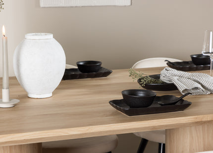Venture Home Velvet & Olivia Matstolar 2-pack Beige + Rektangulära Matbord 210 x 100 Nature