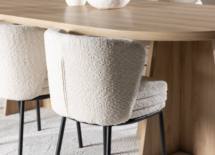 Venture Home Bootcut & Agnes Ovala Matbord 230 x 115 Nature + Matstolar 2-pack Vit