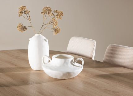 Venture Home Bootcut & Leone Ovala Matbord 230 x 115 Nature + Matstolar 2-pack Beige