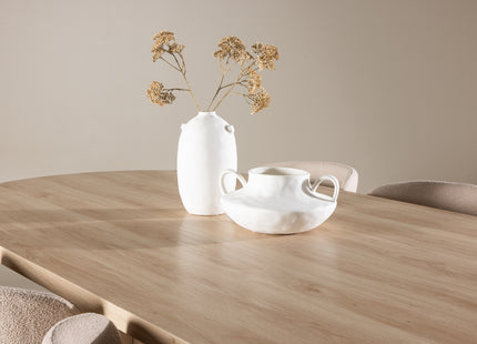 Venture Home Modesto & Bootcut Matstolar 2-pack Beige + Ovala Matbord 230 x 115 Nature