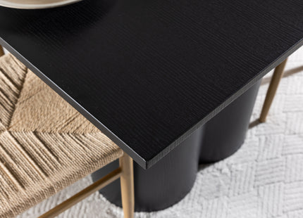 Venture Home Alfons & Olivia Matstolar Beige + Rektangulära Matbord 210 x 100 Svart