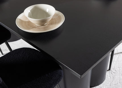 Venture Home Polar & Olivia Matstolar 2-pack Svart + Rektangulära Matbord 210 x 100 Svart