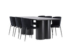Venture Home Modesto & Olivia Matstolar 2-pack Svart + Rektangulära Matbord 210 x 100 Svart