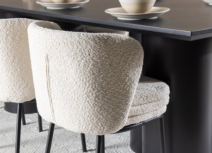Venture Home Agnes & Olivia Matstolar 2-pack Vit + Rektangulära Matbord 210 x 100 Svart