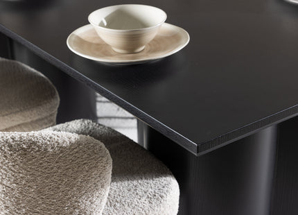 Venture Home Agnes & Olivia Matstolar 2-pack Vit + Rektangulära Matbord 210 x 100 Svart