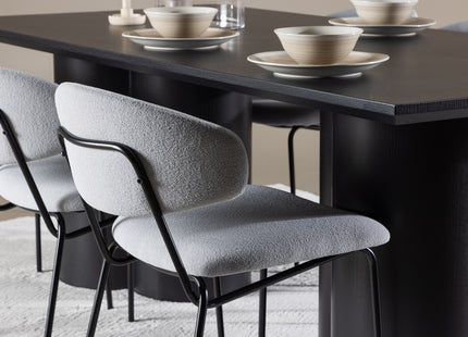 Venture Home Olivia & Chico Rektangulära Matbord 210 x 100 Svart + Matstolar 2-pack Blå