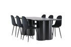 Venture Home Polar & Olivia Matstolar 2-pack Svart + Rektangulära Matbord 210 x 100 Svart