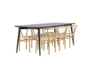 Venture Home Alfons & Ellis Matstolar Beige + Rektangulära Matbord 230 x 85 Svart