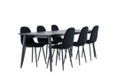 Venture Home Polar & Ellis Matstolar 2-pack Svart + Rektangulära Matbord 230 x 85 Svart