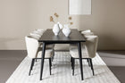 Venture Home Agnes & Ellis Matstolar 2-pack Vit + Rektangulära Matbord 230 x 85 Svart