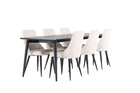 Venture Home Leone & Ellis Matstolar 2-pack Beige + Rektangulära Matbord 230 x 85 Svart
