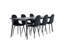 Venture Home Polar & Ellis Matstolar 2-pack Svart + Rektangulära Matbord 230 x 85 Svart