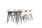 Venture Home Polar & Ellis Matstolar 2-pack Beige + Rektangulära Matbord 230 x 85 Svart