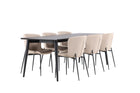 Venture Home Modesto & Ellis Matstolar 2-pack Beige + Rektangulära Matbord 230 x 85 Svart