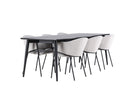 Venture Home Evelina & Ellis Matstolar 2-pack Grå + Rektangulära Matbord 230 x 85 Svart