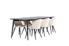 Venture Home Velvet & Ellis Matstolar 2-pack Beige + Rektangulära Matbord 230 x 85 Svart