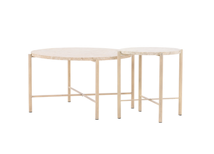 Vind Sandhamn Soffbord Ø70 Och ø40 Beige