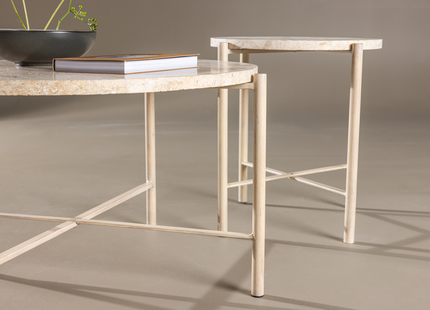 Vind Sandhamn Soffbord Ø70 Och ø40 Beige