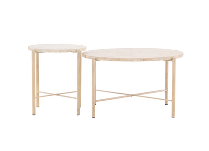 Vind Sandhamn Soffbord Ø70 Och ø40 Beige
