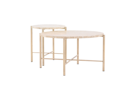 Vind Sandhamn Soffbord Ø70 Och ø40 Beige