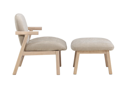 Venture Home Rile Ottoman 60 x 42 x 70 Beige + Fåtölj Beige