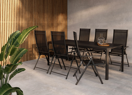 Venture Home Giardini & Levanzo Matgrupp Utomhus Med 6st Matstolar Svart