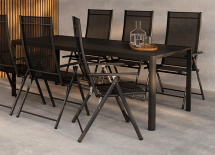 Venture Home Giardini & Levanzo Matgrupp Utomhus Med 6st Matstolar Svart