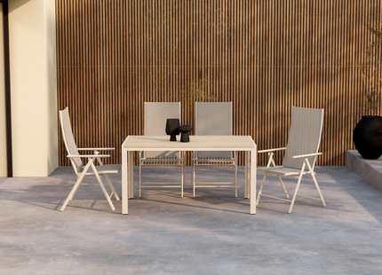 Venture Home Levanzo & Mirko Matgrupp Utomhus Med 4st Matstolar Beige