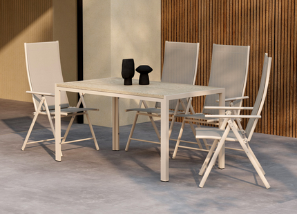 Venture Home Levanzo & Mirko Matgrupp Utomhus Med 4st Matstolar Beige