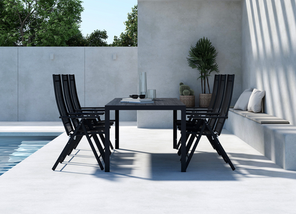 Venture Home Levanzo & Mirko Matgrupp Utomhus Med 6st Matstolar Svart