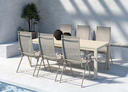 Venture Home Levanzo & Mirko Matgrupp Utomhus Med 6st Matstolar Beige