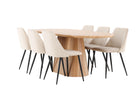 Venture Home Night & Stjärnö Matstolar 2-pack Beige + Ovala Matbord 200 x 90 Nature